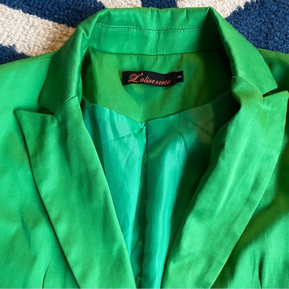💚 L’OLIVE VERTE GREEN BLAZER JACKET! - Picture 8 of 14